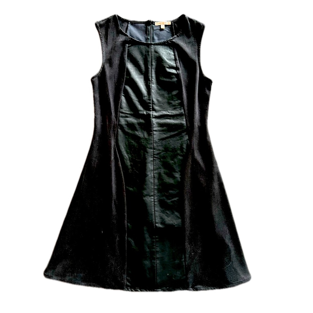 Skies are Blue Faux Leather & Suede Dress